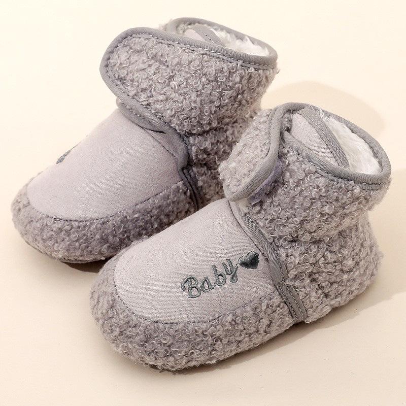 Chaussures d'hiver pour bébé premiers pas: 0-1 an, Chaud doublé polaire, Anti-chute, Bottes de neige mignonnes