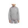 Nike Sportswear Club Solid Color Hoodie With Logo Kids Tops Grey BV3757-091