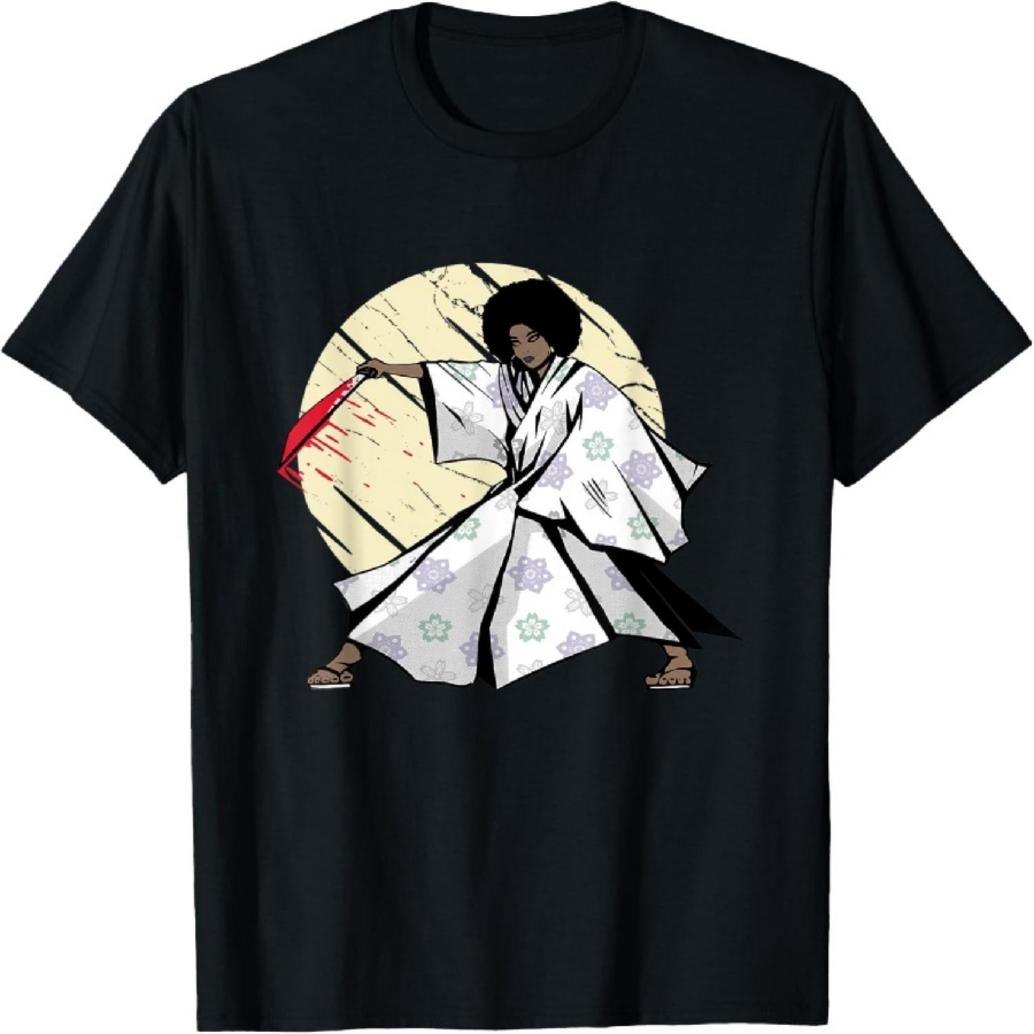 

Афро Женщина Самурай Черный Воин Футболка XXXXXL чёрный