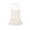 Summer new women's clothing, European and American style laminated decorative neck collar jumpsuit dress