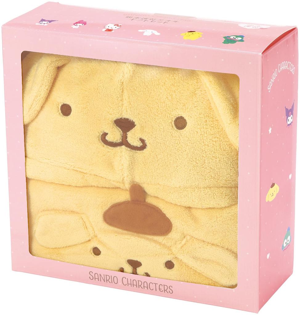 Skater Towel Gift Set Hair Drying Hooded Bath and Sanrio Pompompurin (2 Pieces) Towel, Poncho, (SET1086)