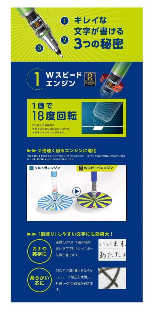 Mitsubishi Pencil Kurutoga Advance Mechanical Pencil White Set of 2 0.7mm M7-5591P.W