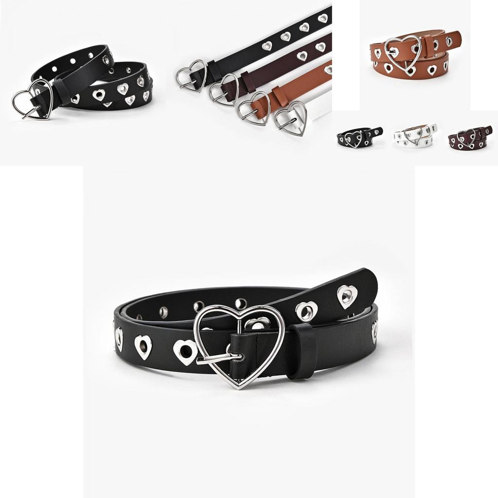 Trendy Heart Shaped Buckle Women's Denim Belt With Alloy Closure Available In Multiple Stylish Colors And Regular Size