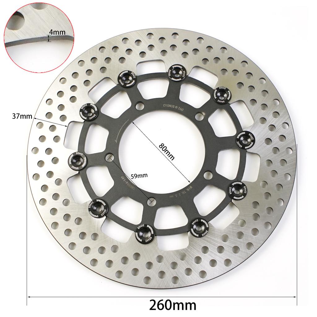 Brake Disc Rotor Motorcycle CNC Aluminum 260mm 3 Hole 5 Hole Pitching 70mm 59mm Floating Disc for Yamaha BWS WISP Motorbike