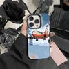 B-Graffiti Travel Airplane Pattern  Phone Case For IPhone 16 17 15 14 12 13 Pro Max white Color Shockproof Cover