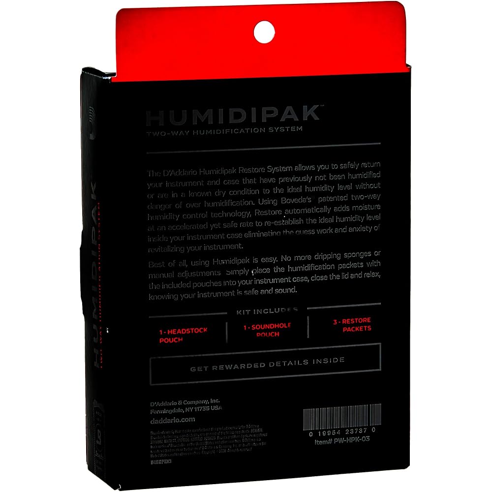 D'Addario Daddario Guitar Humidity Control Agent Humidipak Restore Kit PW-HPK-03 (Emergency Care)...