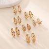 Multi-style Exquisite Geometric Butterfly Inlaid with Zircon Earrings Women's Fashion Retro Temperament Versatile