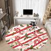 1pc Candy Canes Office Round Rug, Non-slip, Soft and Durable Office Rug for Interior Decoration, Perfect for Office, Beautiful Decoration yy260324100