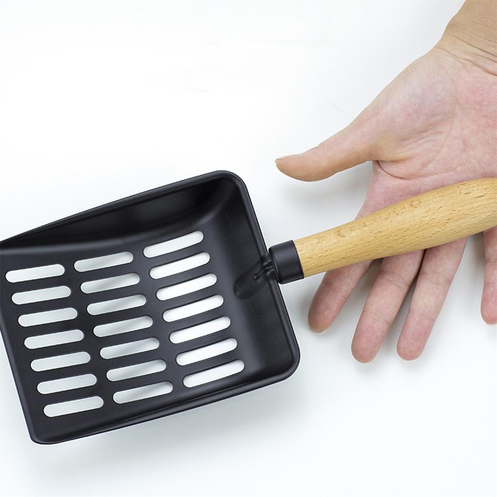 Łopatka do żwirku dla kota, łopatka do kocich kup, mały otwór, drobny otwór, duża metalowa łopatka do żwirku dla kota, artykuły dla zwierząt kotów i psów.