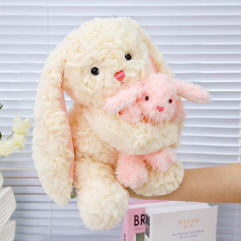 Rabbit Cartoon Cute Holding Small Rabbit Plush Toy For Bedroom Playroom And