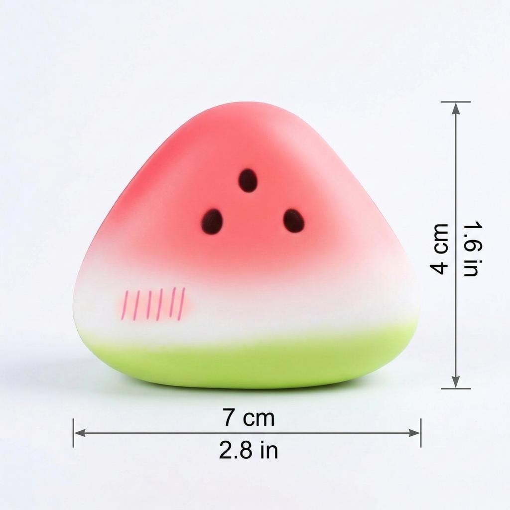 Cute Watermelon Squishy Fidget Toy Slow Rebound Decompression Toy Anti-Stress Slow Rising Fruit Soft Stress Relief Squeeze Toy