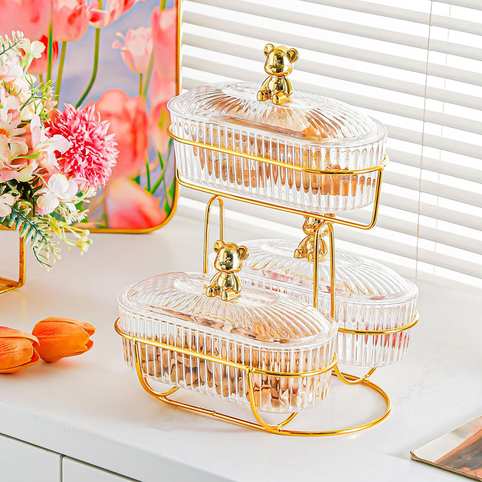 

Appetizer Platter, Dried Fruit Storage Tray, Nut Container, Serving Tray for Restaurants Clear with Bear