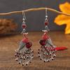 Vintage Ethnic Colroful Rhinestone Peacock Dangle Earrings For Women Long Classic Silver Color Animal Earrings Female Jewelry