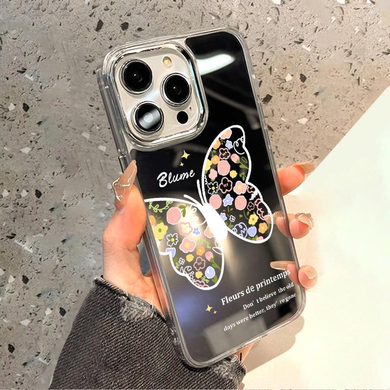 Handyhüllen für iPhone 11 13 XR 15 Pro Max 12 14 Pro Max Hülle iPhone 16 XS Max Spiegel Schutzhülle Mirror Exquisite Cartoon Wasserdicht