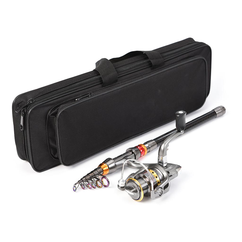 Lixada Telescopic Fishing Rod and Reel Combo Full Kit Carbon Fiber Fishing Rod Pole + Spinning Fishing Reel + Fishing