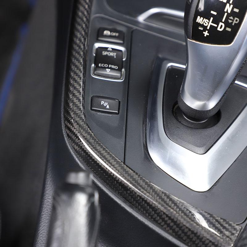For BMW 3 4 Series F30 F31 F32 F33 F34 F35 F36 F80 2013-19 Real Carbon Fiber Car Gear Shift L Shape Strips Trim Car Accessories