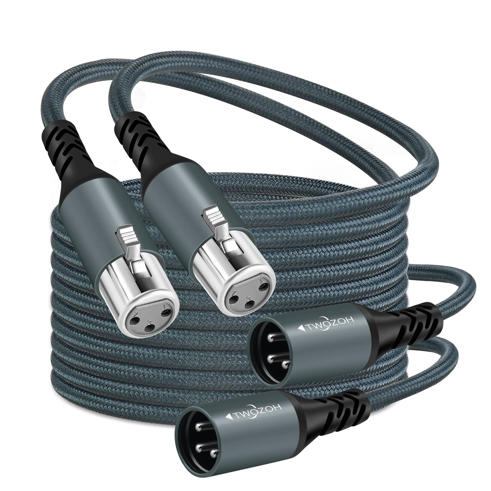 

Twozoh XLR Male to Female Audio Cable Braided Balanced 3 Pin XLR Microphone Cable Eligible invoice available 0.3M 2pcs, (Professional/Hifi)