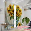 2pcs 2D Flat Printing Curtains Sunflowers Vase Fruit Painting Fabric Without Electricity Birthday Party Use for New Year and