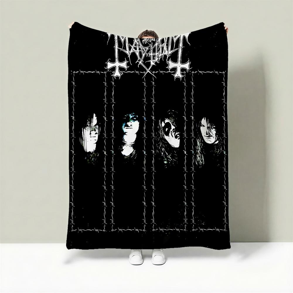 

Band M-Mayhem Throw Lightweight 240g Flannel Blanket Soft Skin-friendly for Summer Cooling 75cmx90cm
