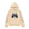 Winter Comfortable Fashion Long Sleeved Letter Game Console Icon Printed Hoodie-Soft Medium Stretch Polyester Fabric Winter Relaxed Fit Clothing