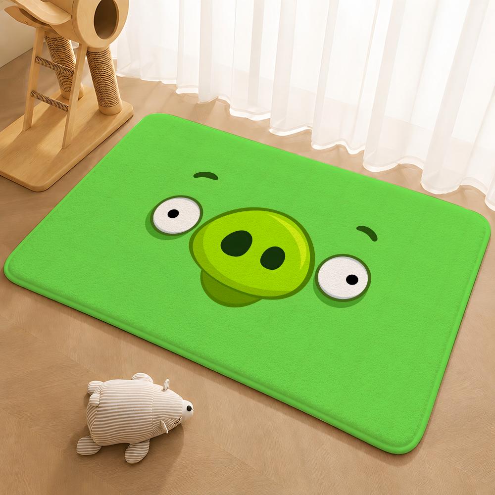 A-Angry Birds Game Floor Mat Floor Mat Soft Flannel Non-Slip Door  Rug for Living Room