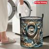 Collapsible Laundry Basket Large Round Waterproof Fabric Hamper Dirty Clothes Storage Bin Toy Organizer with Handles