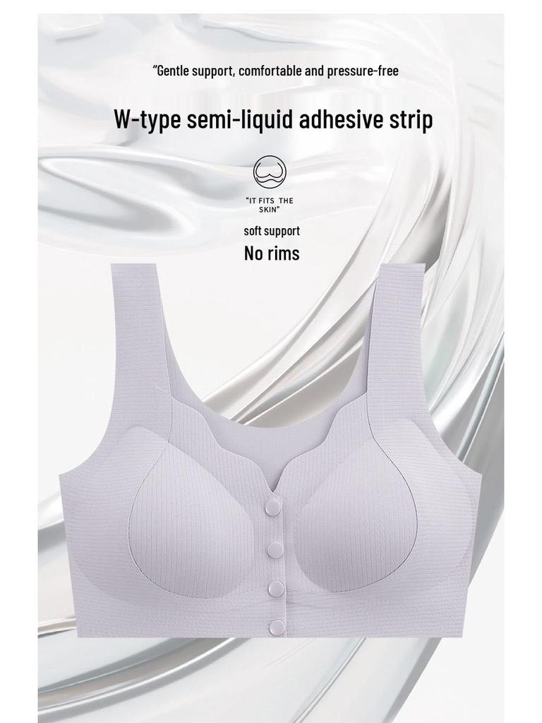 Plus Size Seamless Front Closure Push-Up Sports Bra for Small Breasts