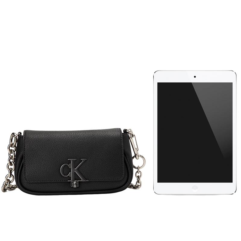 Calvin Klein Fashionable Elegant Minimalist Letter Twist Lock Flap Chain Shoulder Bag Women Shoulder Bag Black DH3240-001