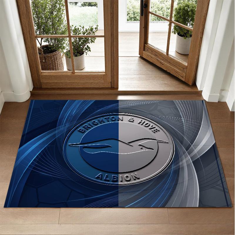 Brighton & Hove Albion Football Design Crystal Velvet Rug Soft Decorative Mat for Bedroom Entrance