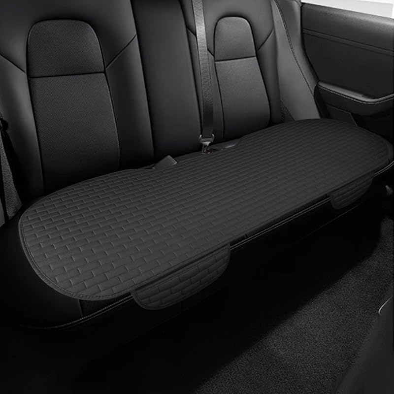 Car Front Seat Cover, Breathable Linen Automotive Seats Cushion, Anti-Slip Vehicle Seat Pad With Storage Pocket, Universal Auto Seats Protection Mat