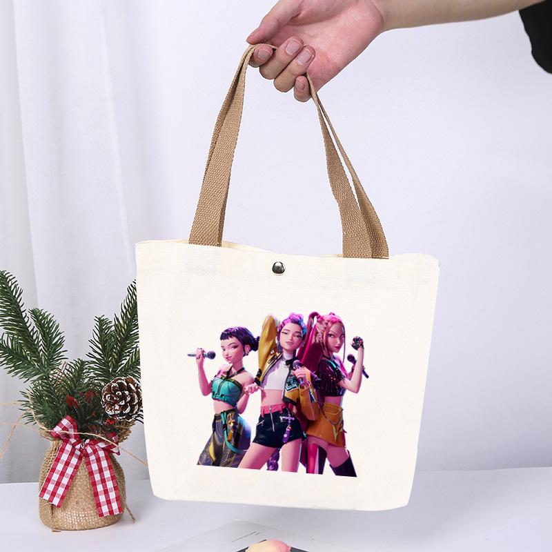 K-Pop Anime Cartoon Printed Student Fashion Casual Canvas Bag Going Out High Value Portable Shoulder Bag