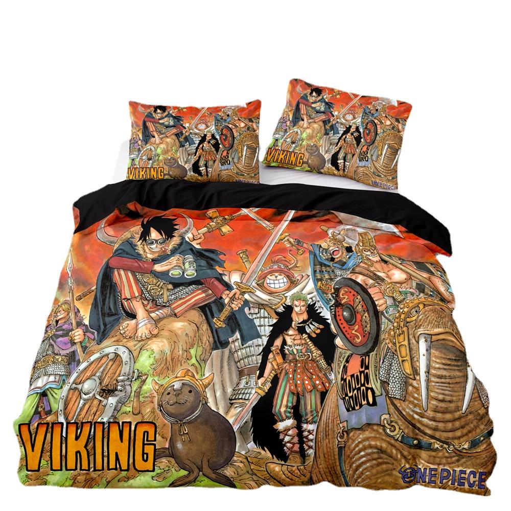 

ONE PIECES Bedding Set Monkey D.Luffy Duvet Cover 3D Printing Quilt Cover Pillowcase Kids Boys Teenagers Gift 135x200cm-2pcs