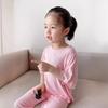 2025 Girls' Ice Silk Pajama Set: Thin Modal Summer Homewear for Small & Medium Children, Cute Style.