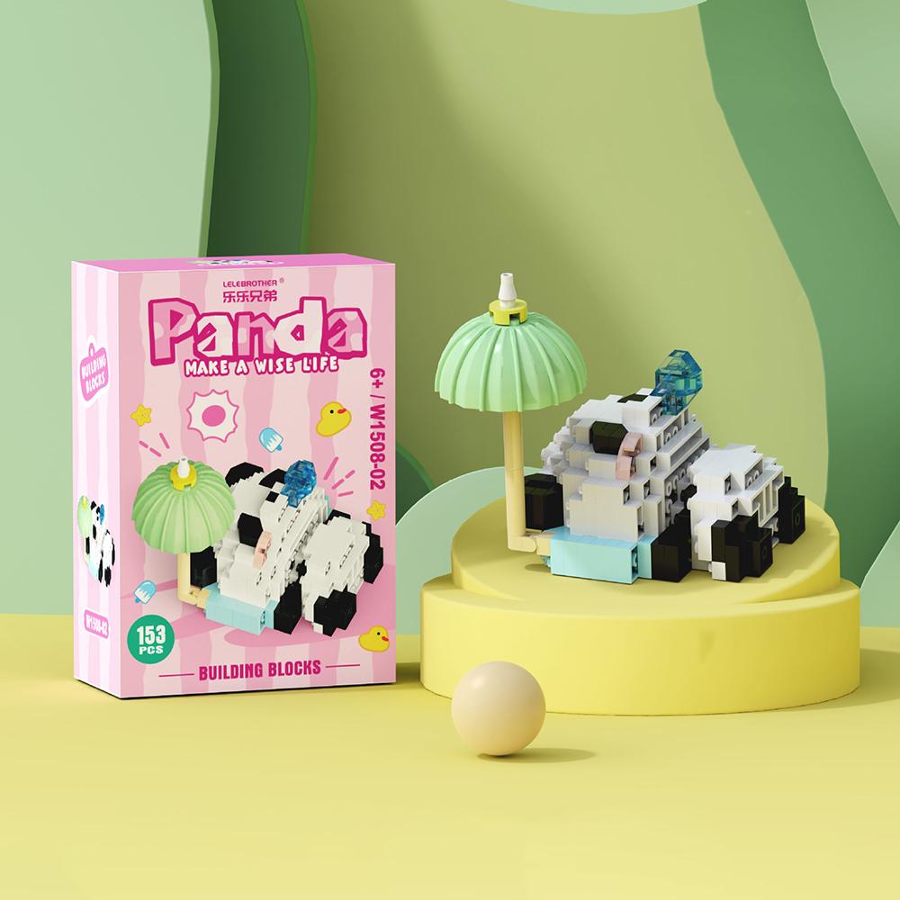 Mini Cute Panda Micro Building Blocks 3D Diamond Model Animal Bricks DIY City Construction Toys for Children Kids Birthday Gift