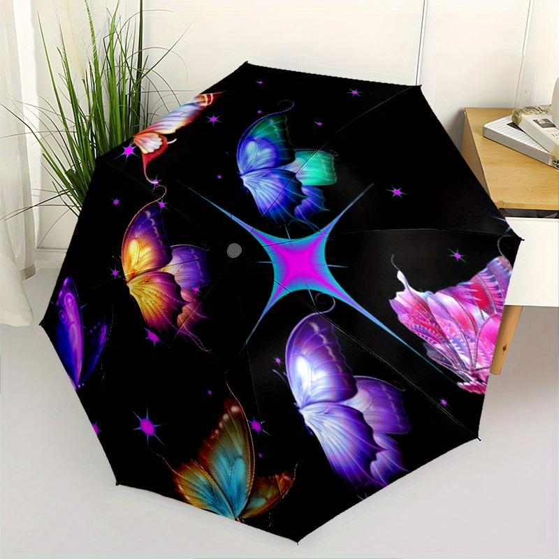 

Colorful Butterfly Wallpaper for iPhone, HD Quality DesignUmbrella, Cute Umbrella with Cute Design, Portable 3-Fold Compact Umbrella for Men & Women,