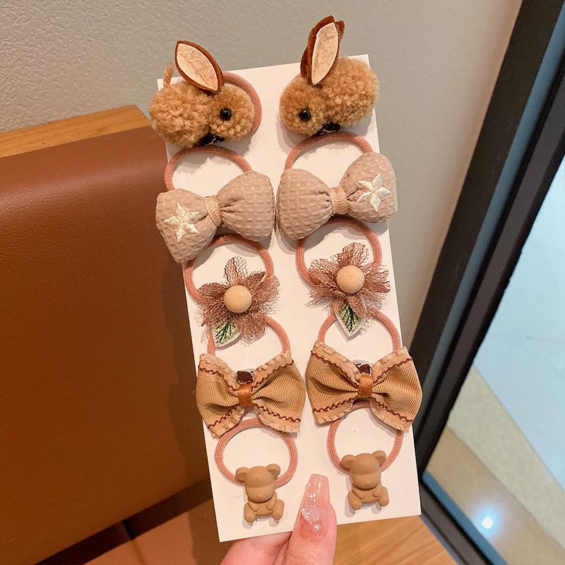 High Elasticity Milk Coffee Hair Ties for Girls - No Damage, Autumn/Winter Hair Accessories