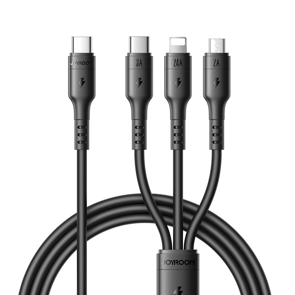 JOYROOM S-A61 3 in 1 Charging Cable Type-C to Type-C/iP/Micro USB 3.5A 1.2m Fast Charging Cord
