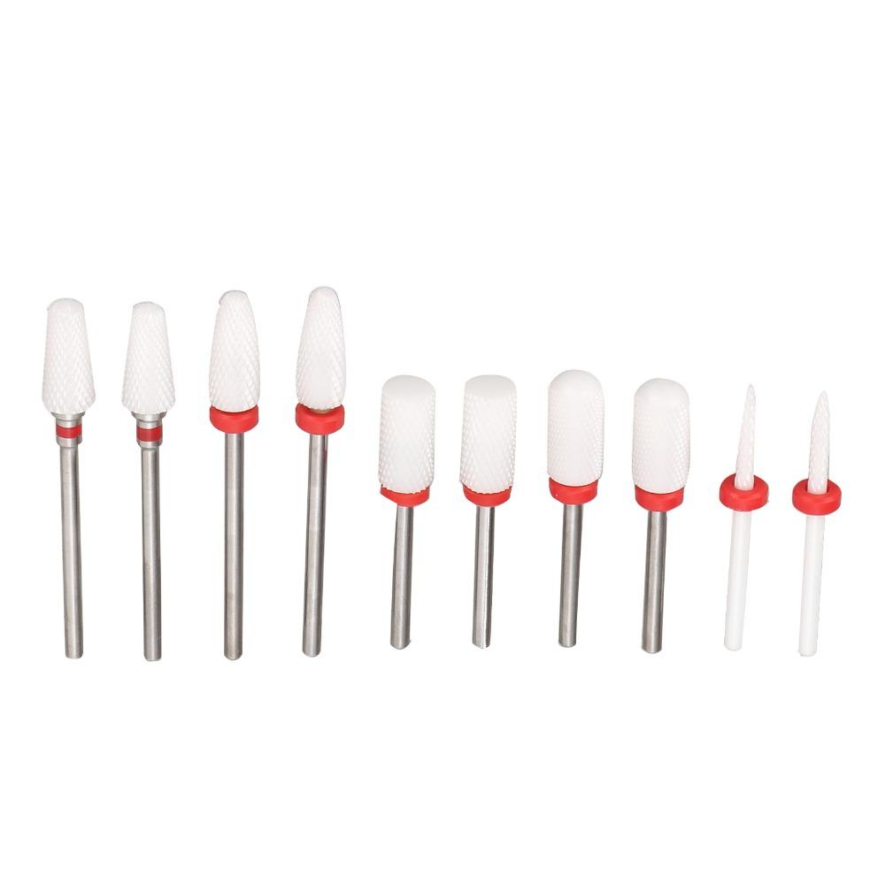 10pcs Ceramic Nail Art Drill Bits Set  Suitable For Professionals & Beginners