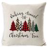 Christmas Celebration Pillow Elk Snowman Festive Cushion Cover Red Sofa Back Cushion Pillow Cover