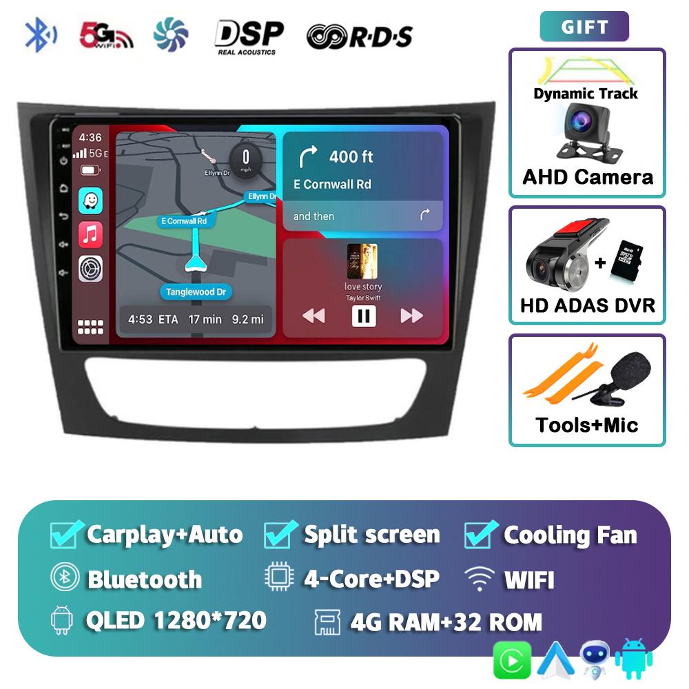 Android 14 Carplay Car Multimedia For Mercedes Benz E-class W211 E200 E220 E300 E350 E240 E270 E280 CLS CLASS W219 2 Din Stereo