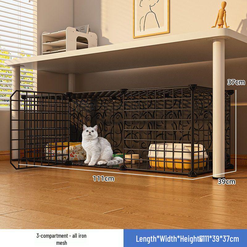 Indoor Cat Villa: Multi-Layer Winter Home & Toilet, Spacious Cabinet Bed