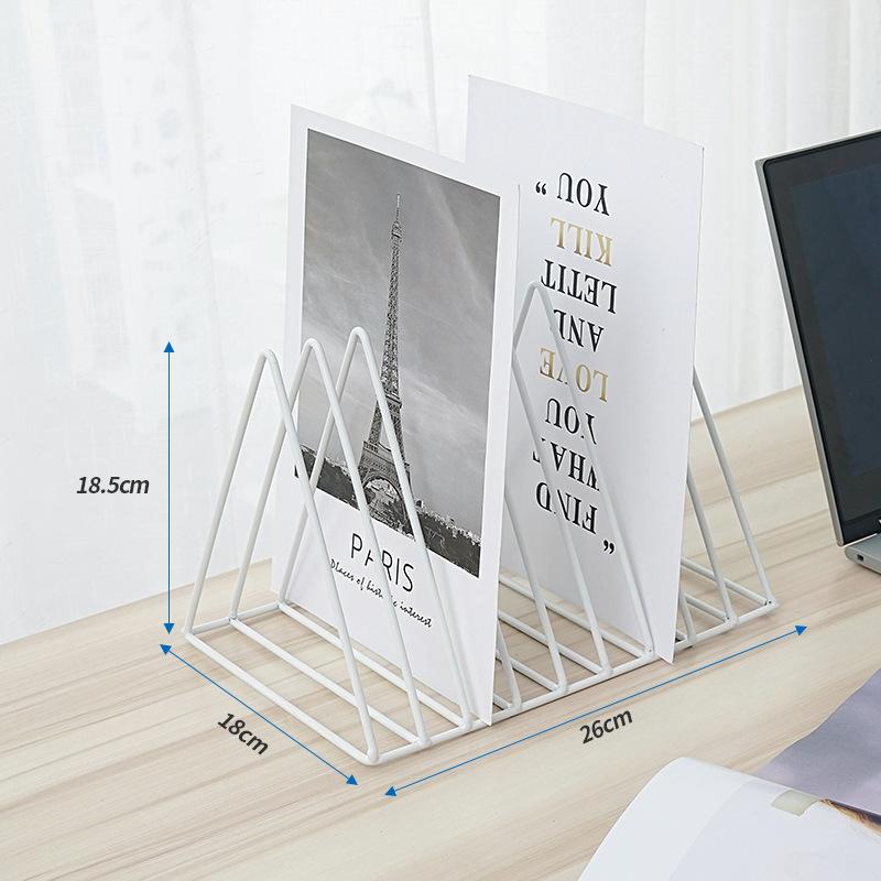 Triangular Bookcase Iron Art Small Bookcase Desk Decoration Storage Rack Simple Book and Newspaper Rack