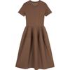 JNBY Women's 2024 Autumn Round Neck Short Sleeve A-Line Dress