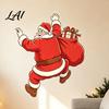 DIY Christmas Scene Decor Wall Sticker Self‑Adhesive Climbing Santa Claus Decals Funny Seasonal Home Decoration Holiday Mural for Living
