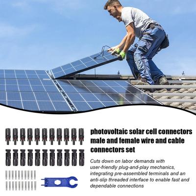10pcs Solar Connectors 1000V 30ASolar Panel Branch PV Connectors Photovoltaic Connect Solar MC4 Waterproof Kit