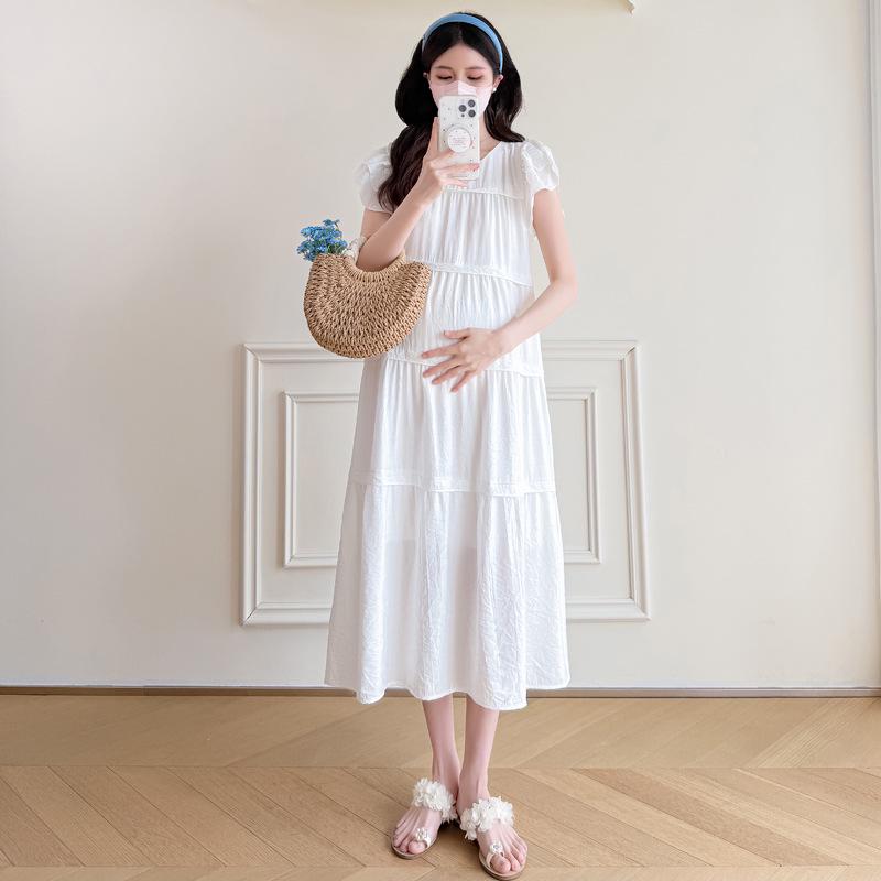 2026 Stylish Mid-length Loose Maternity Summer Dress for Trendy Moms