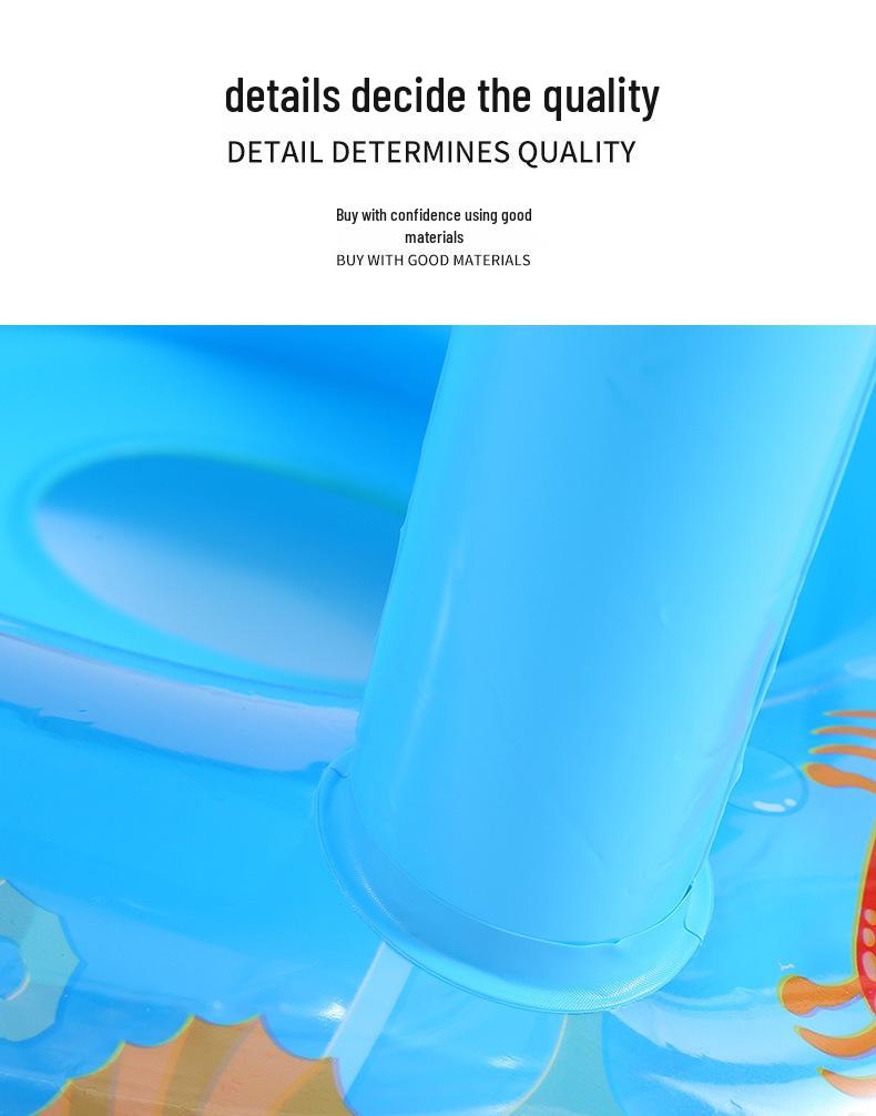 Inflatable Infant Swimming Seat with Canopy - Cartoon Design and Sunshade