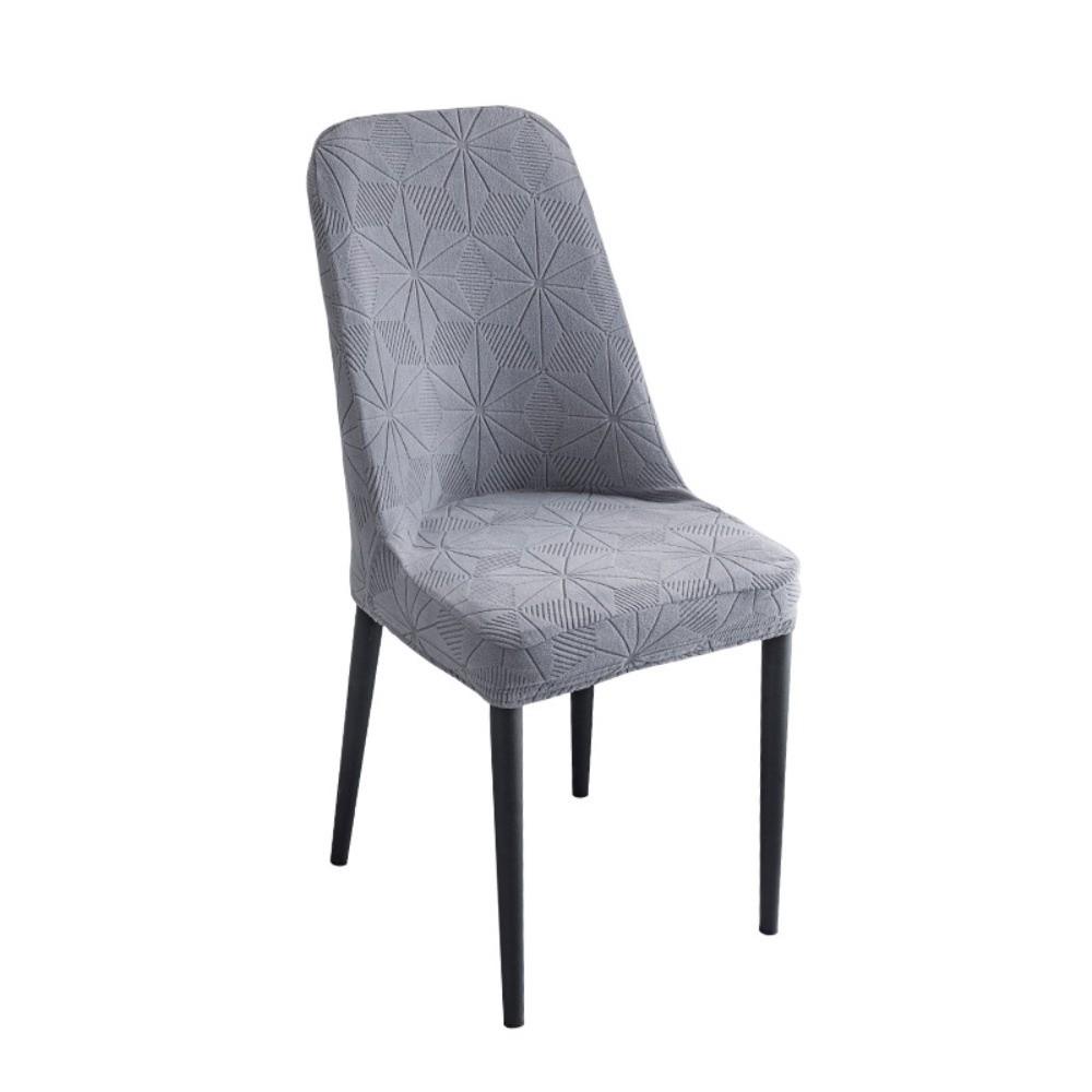 Seat Cover Jacquard Chair Cover Dustproof Kitchen Chair Protector Elastic Arc Chair Cover  Office