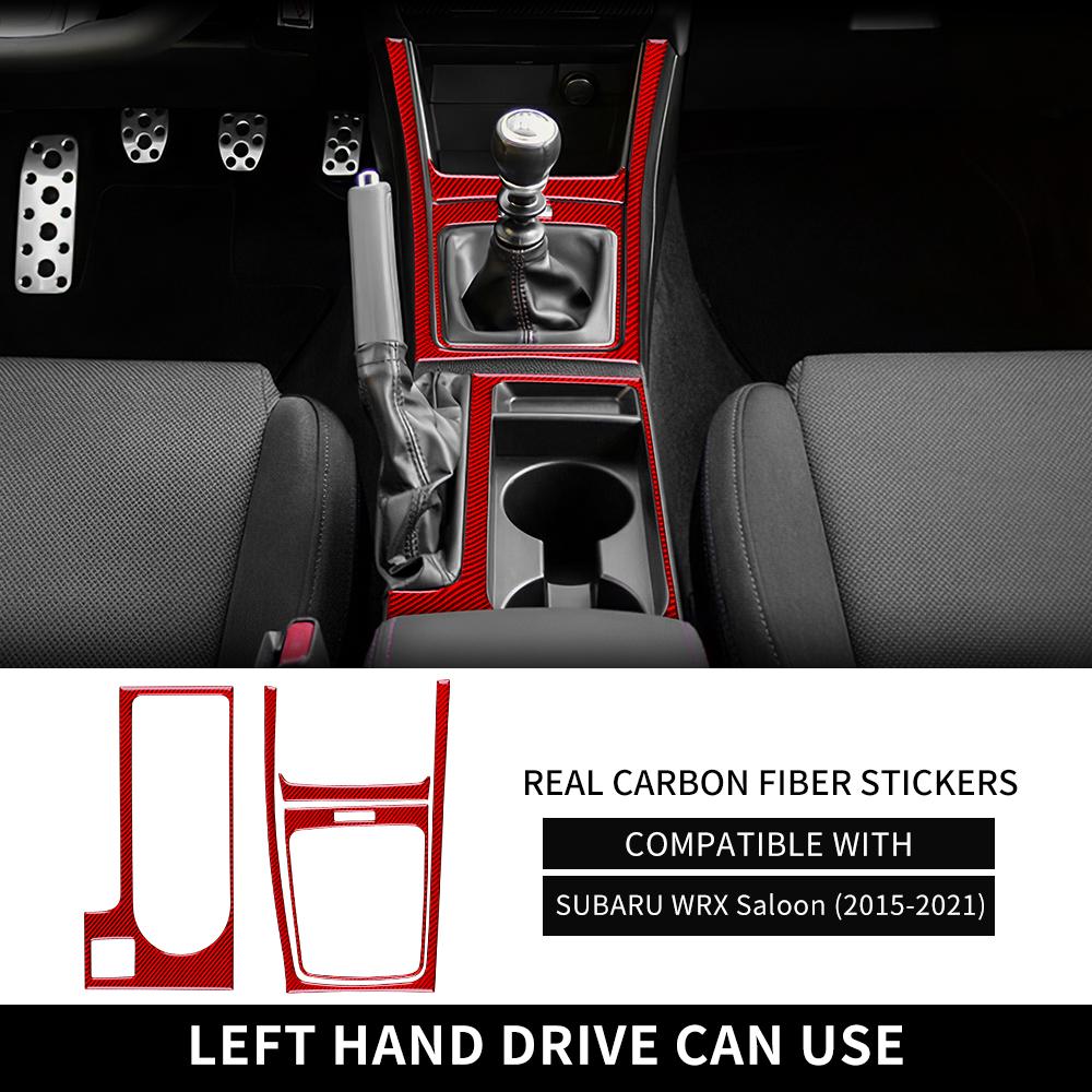 Riktigt mjuk kolfiberdekal för Subaru WRX 2015 2016 2017 2018 2019 2020 2025 LHD RHD Växelväljare Panelram Interiörlist