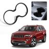 Carbon Fiber Gear Shift Cup Holder Cover Trim Frame For Grand Cherokee 2016-